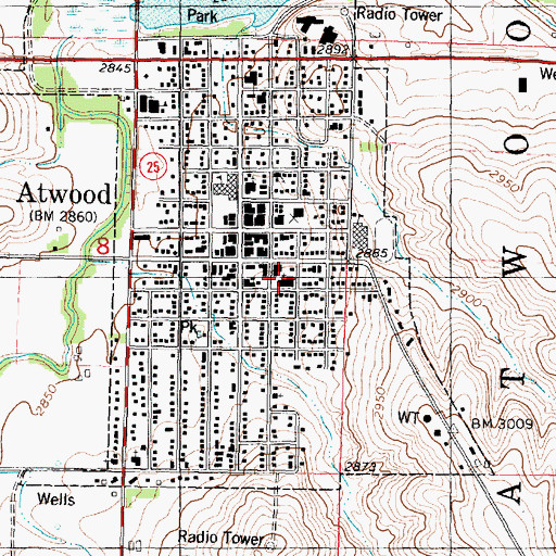 Topographic Map of Disciples of Christ Christian Church, KS