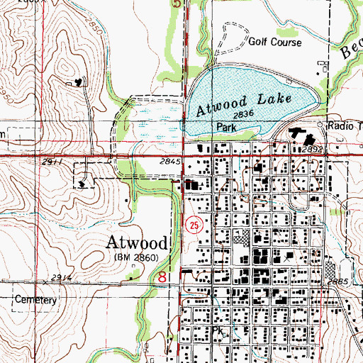 Topographic Map of Sacred Heart Catholic Church, KS