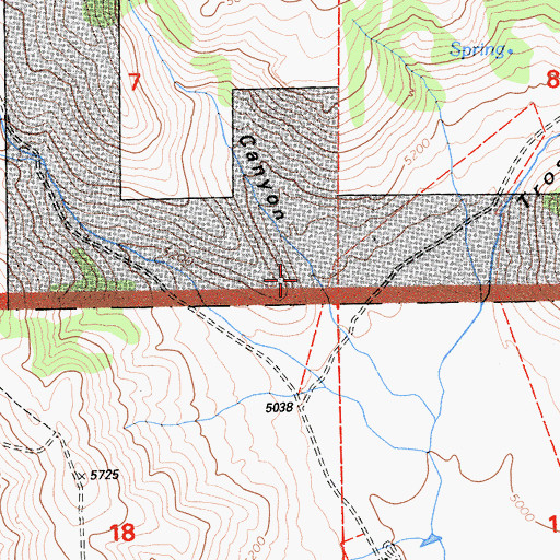 Topographic Map of Whiskey Canyon, CA