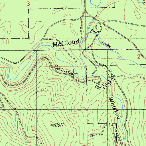 Topographic Map of Whiskey Creek, CA