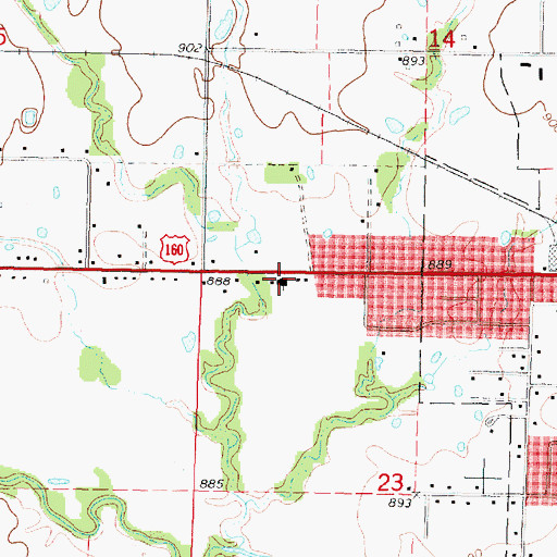 Topographic Map of Parsons Church of the Brethren, KS