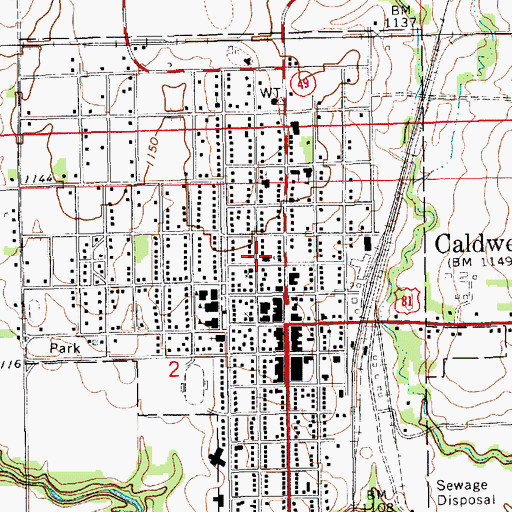 Topographic Map of Central Christian Church, KS