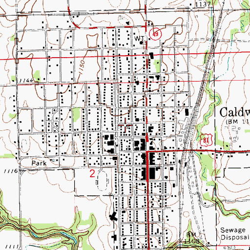 Topographic Map of First Baptist Church, KS