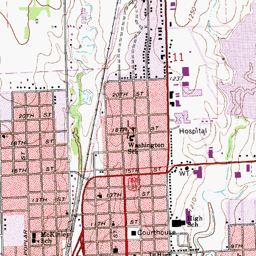 Topographic Map of Calvary Lutheran Church, KS