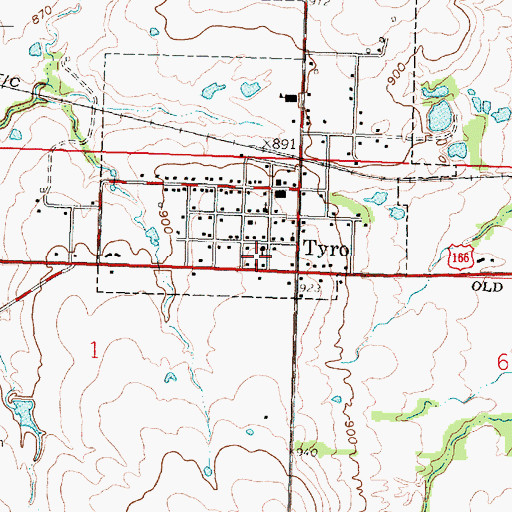Topographic Map of Tyro Christian Church, KS