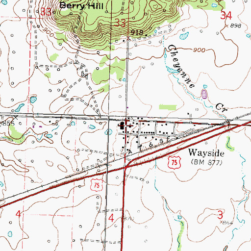 Topographic Map of Wayside Christian Church, KS