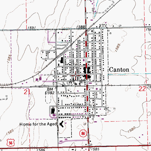 Topographic Map of First Baptist Church, KS