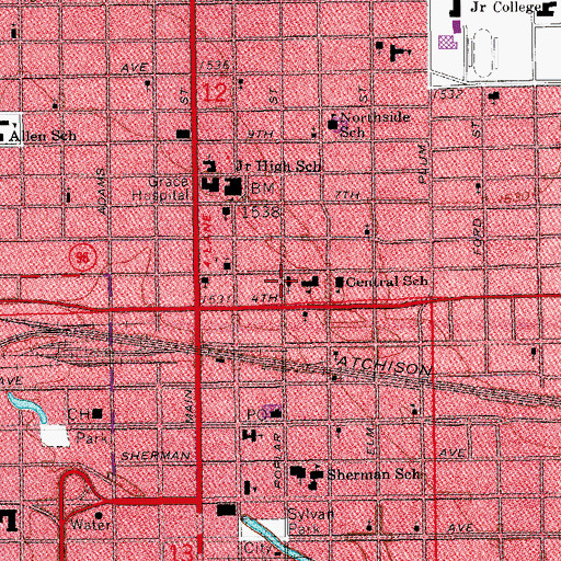 Topographic Map of Saint Teresa Catholic Church, KS