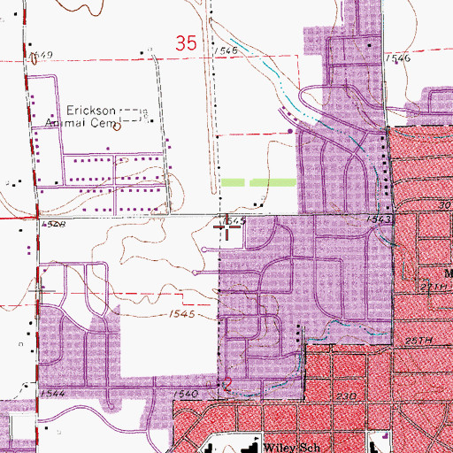 Topographic Map of Countryside Baptist Church, KS
