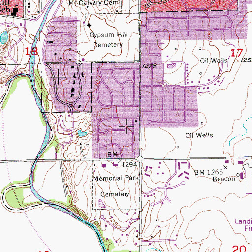 Topographic Map of Central Baptist Church, KS