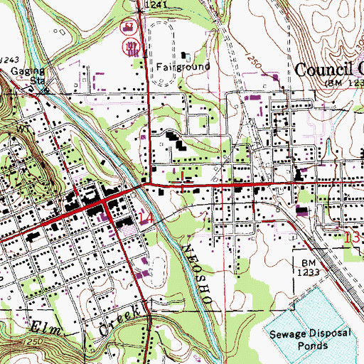 Topographic Map of Council Grove Christian Church, KS
