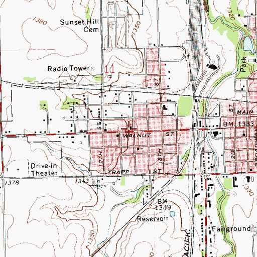 Topographic Map of First Church of God, KS
