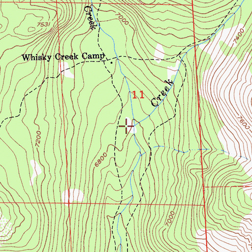 Topographic Map of Whisky Creek, CA