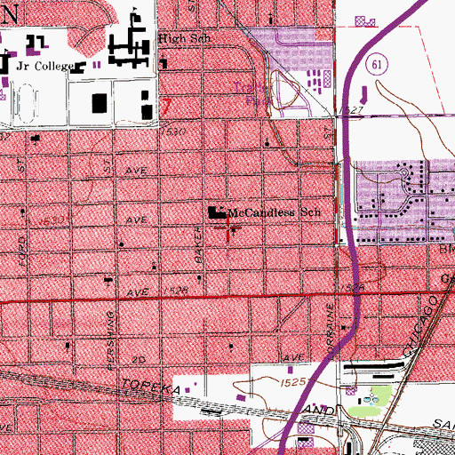 Topographic Map of Church of Christ, KS