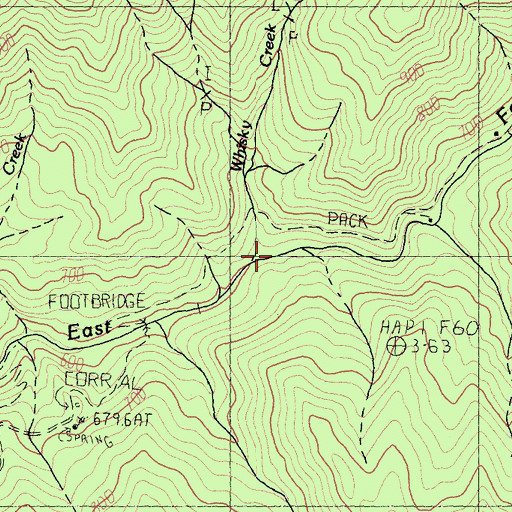 Topographic Map of Whisky Creek, CA