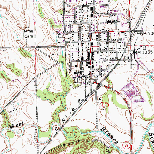Topographic Map of Holy Family Catholic Church, KS