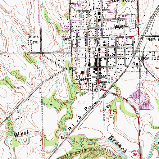 Topographic Map of Saint John Lutheran Church, KS
