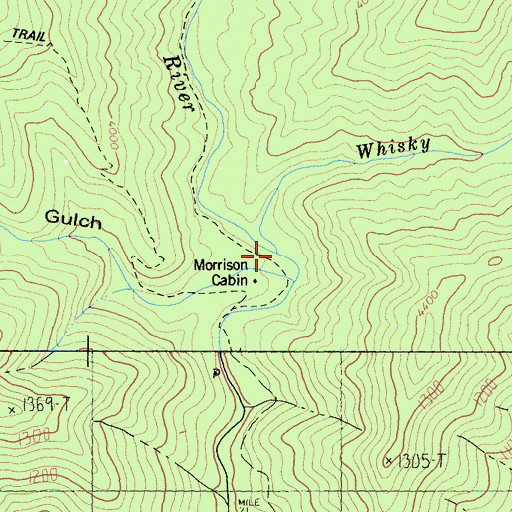Topographic Map of Whisky Creek, CA