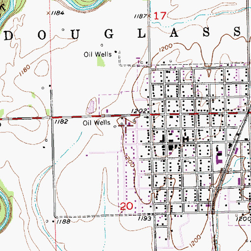 Topographic Map of Church of Christ, KS