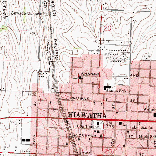 Topographic Map of Saint Ann's Catholic Church, KS