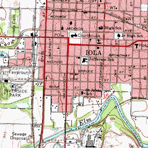 Topographic Map of Truth Pentecostal Church, KS