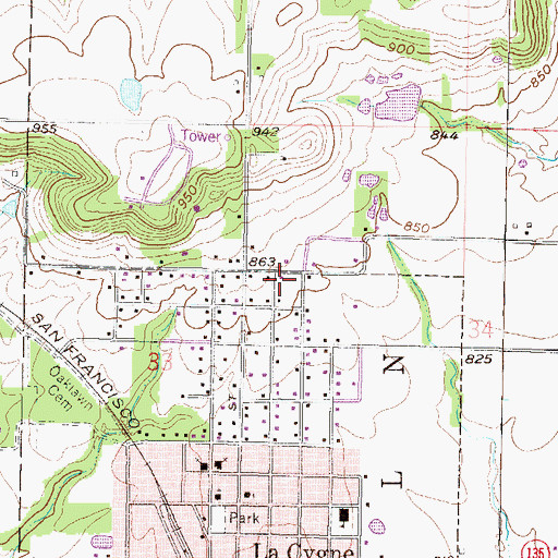 Topographic Map of Our Lady of the Lourdes Catholic Church, KS