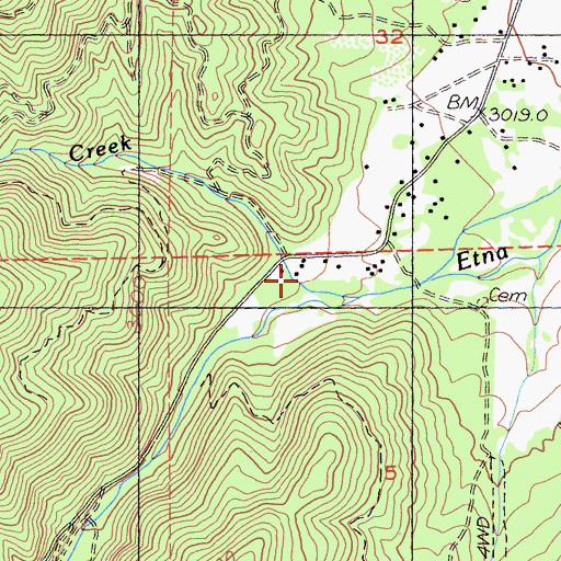 Topographic Map of Whisky Creek, CA