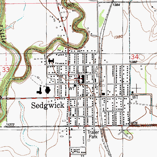 Topographic Map of First Christian Church, KS