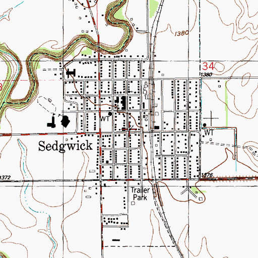 Topographic Map of Plymouth Congregational Church, KS