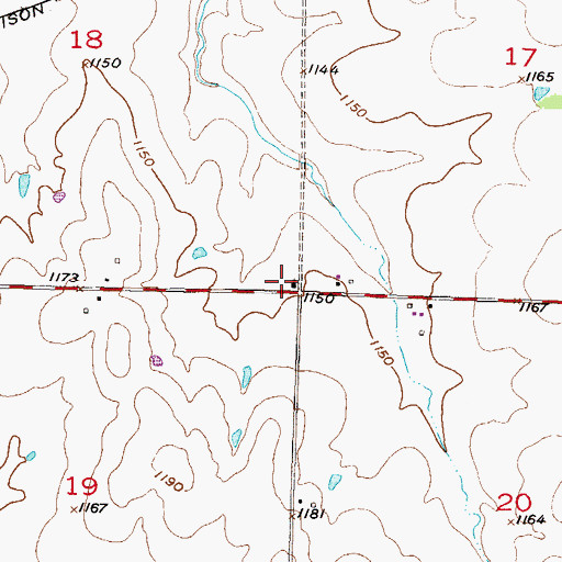Topographic Map of Bethany Church of Christ, KS