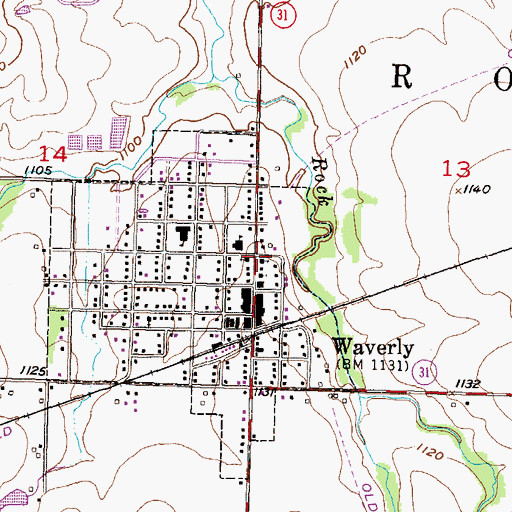 Topographic Map of First Baptist Church, KS
