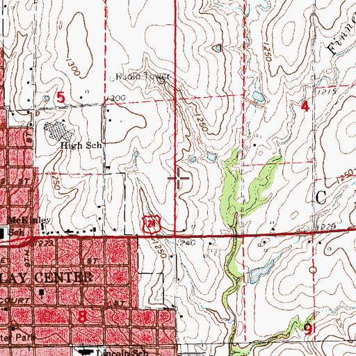 Topographic Map of Evangelical Covenant Church of Clay Center, KS