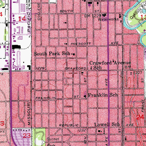 Topographic Map of Community of Christ, KS