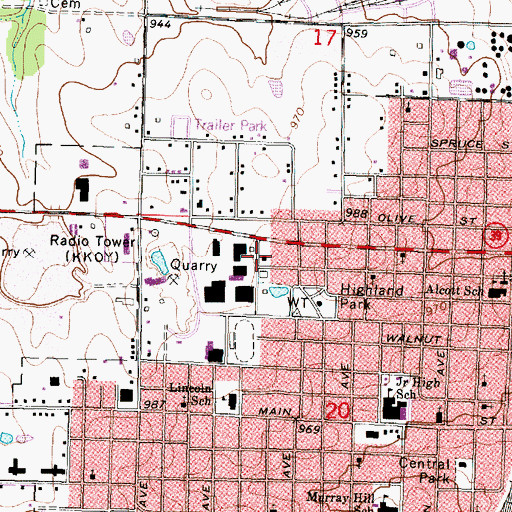 Topographic Map of Community of Christ, KS