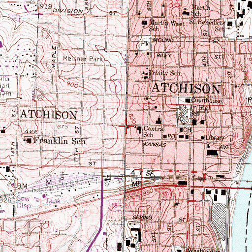 Topographic Map of Community of Christ, KS