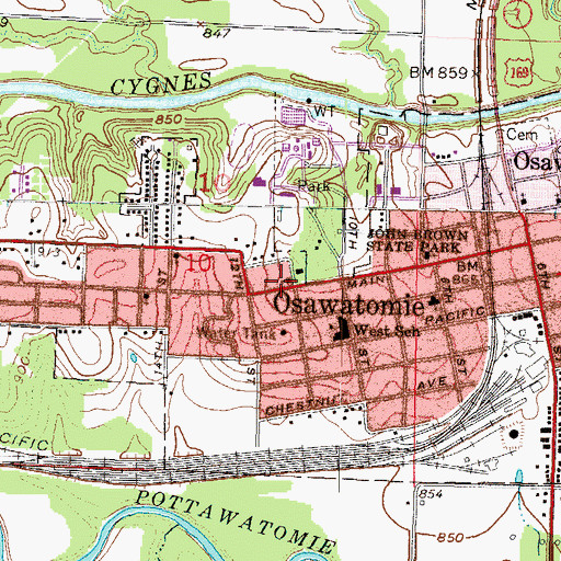 Topographic Map of Community of Christ, KS
