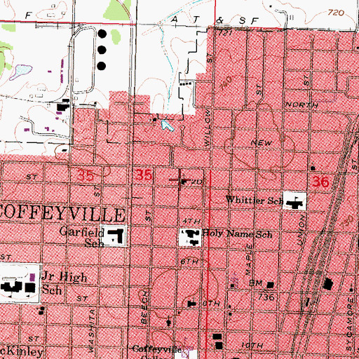 Topographic Map of Emmanuel Southern Baptist Church, KS