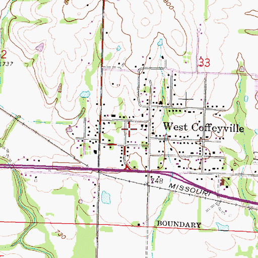 Topographic Map of Mid - America Revival Center Church, KS