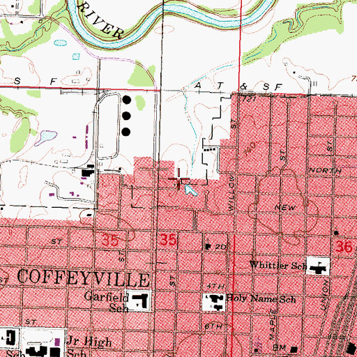 Topographic Map of Saint John's Church, KS