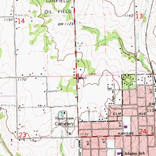 Topographic Map of Blessing Heights Church of God of the Apostolic Faith, KS