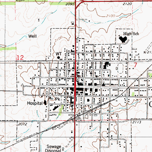 Topographic Map of First Christian Church, KS