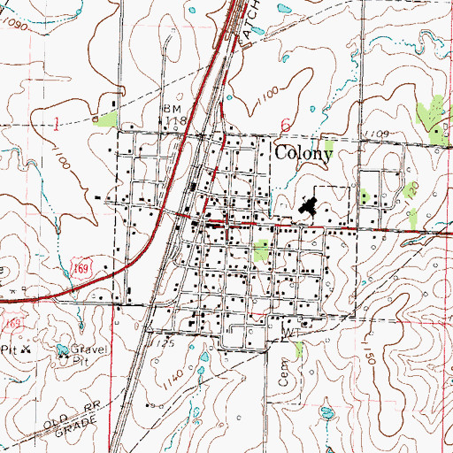 Topographic Map of Colony Christian Church, KS