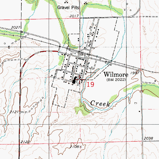 Topographic Map of Wilmore Federated Church, KS