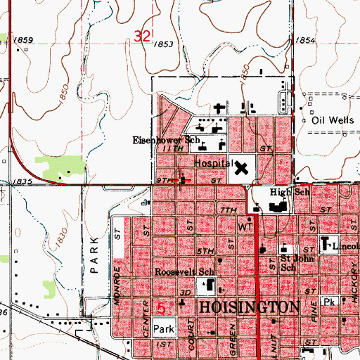 Topographic Map of Concordia Lutheran Church, KS