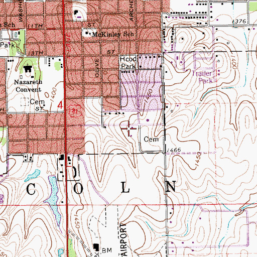 Topographic Map of Faith Baptist Church, KS