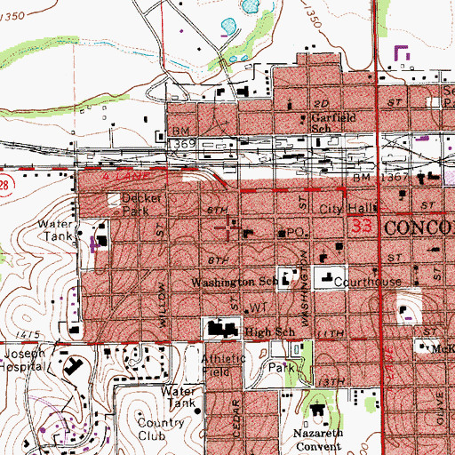 Topographic Map of First Christian Church, KS