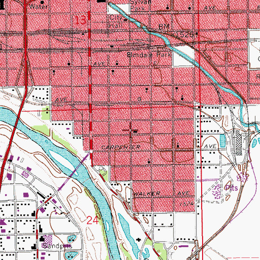 Topographic Map of New Life Church of the Nazarene, KS
