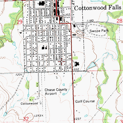 Topographic Map of First Baptist Church, KS