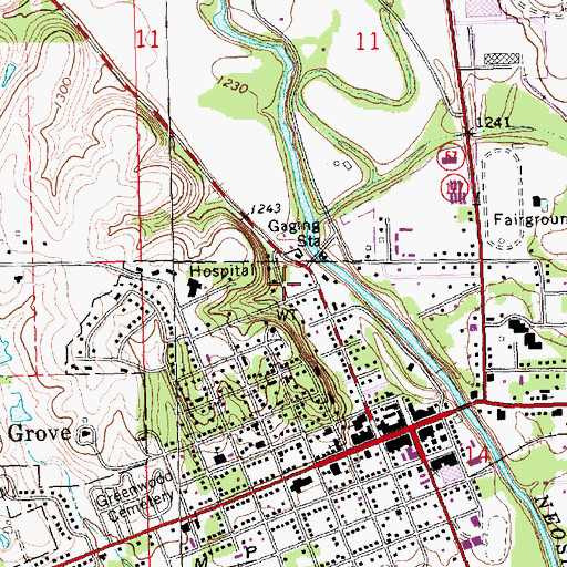 Topographic Map of Berean Baptist Church, KS
