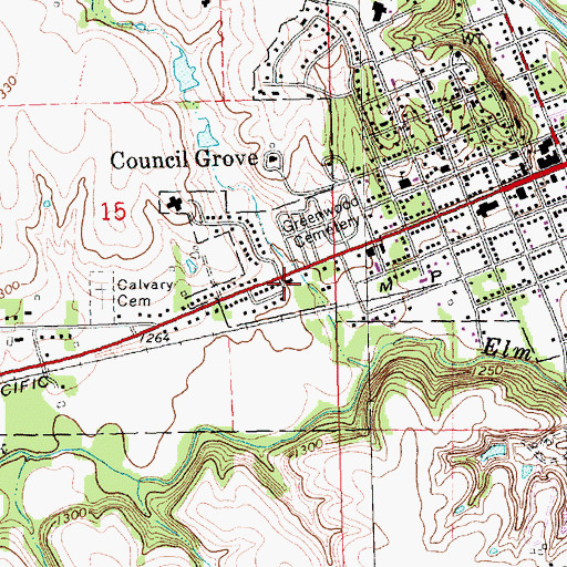 Topographic Map of Community Christian Church, KS
